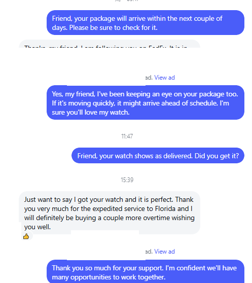 Customer feedback screenshot six